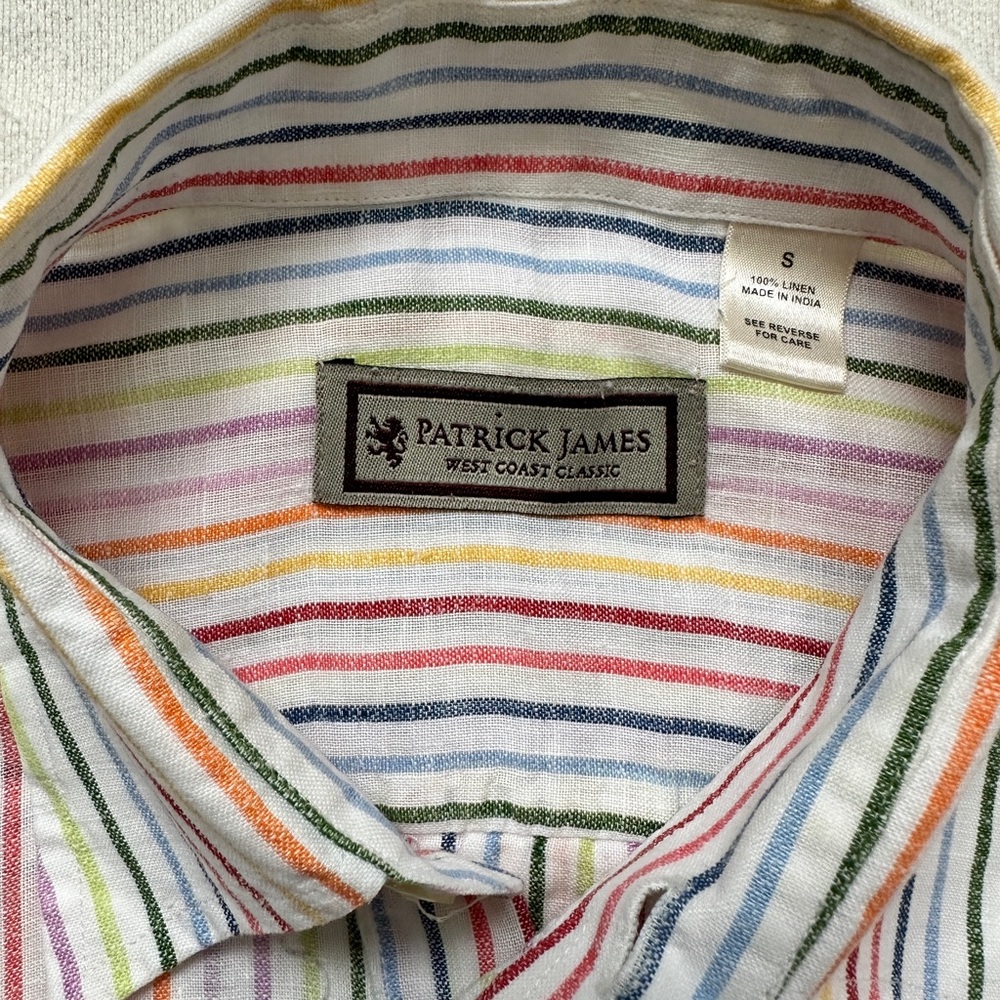 Kiel Patrick James Rainbow Over Sized Long Sleeved Button Down (Size Small) - Picture 5 of 5